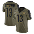 P.Steelers #13 Rico Dowdle Player Olive Salute To Service Limited Game Odoa Stitched Jerseys