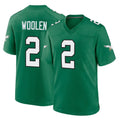 P.Eagles #2 Riq Woolen Player Green Kelly Alternate Home Game Odoa Stitched Jerseys