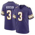 M.Vikings #3 Jordan Addison Player Purple Classic Home Game Odoa Stitched Jerseys