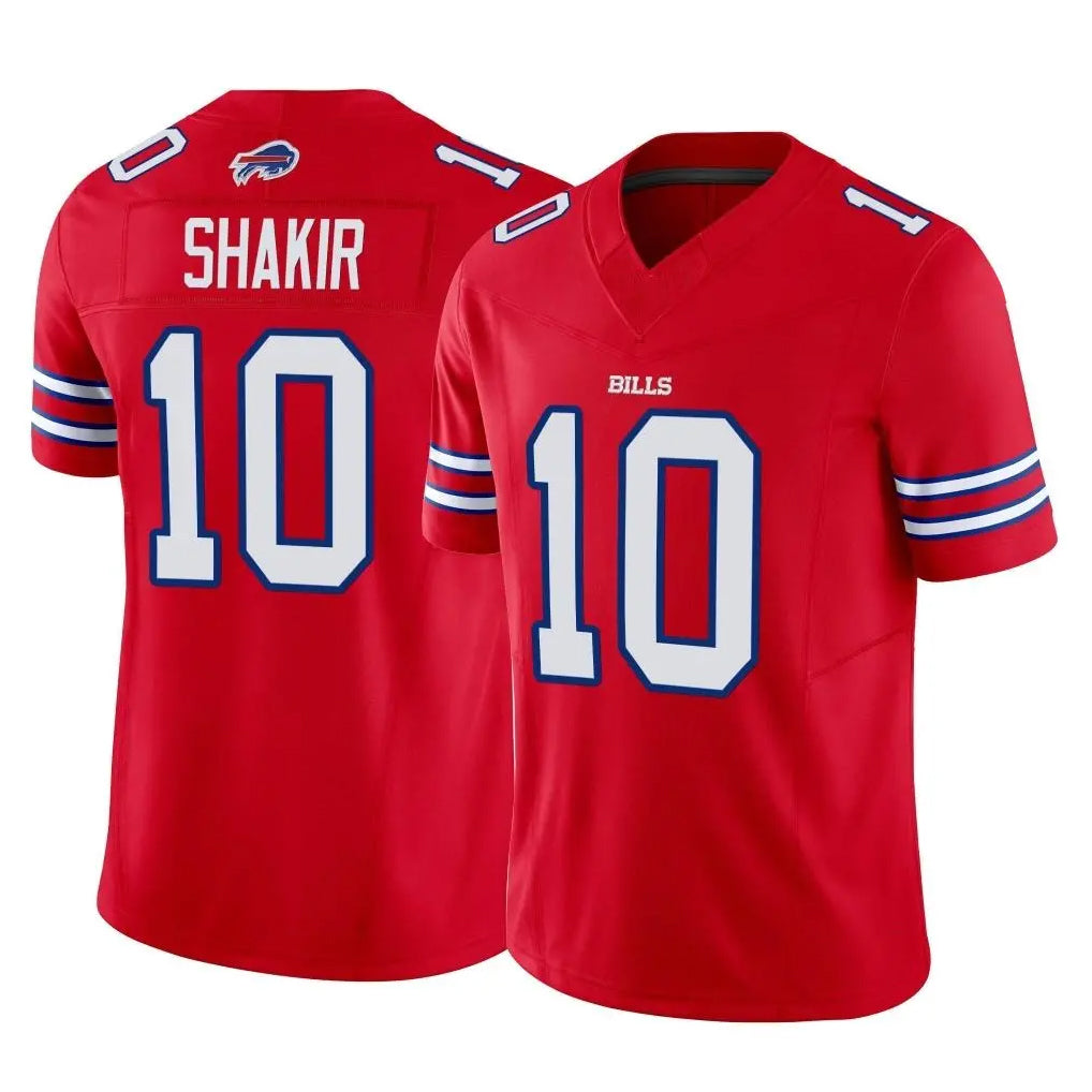 B.Bills #10 Khalil Shakir Player Red Vapor F.U.S.E. Jersey Limited Home Game Odoa Stitched Jerseys
