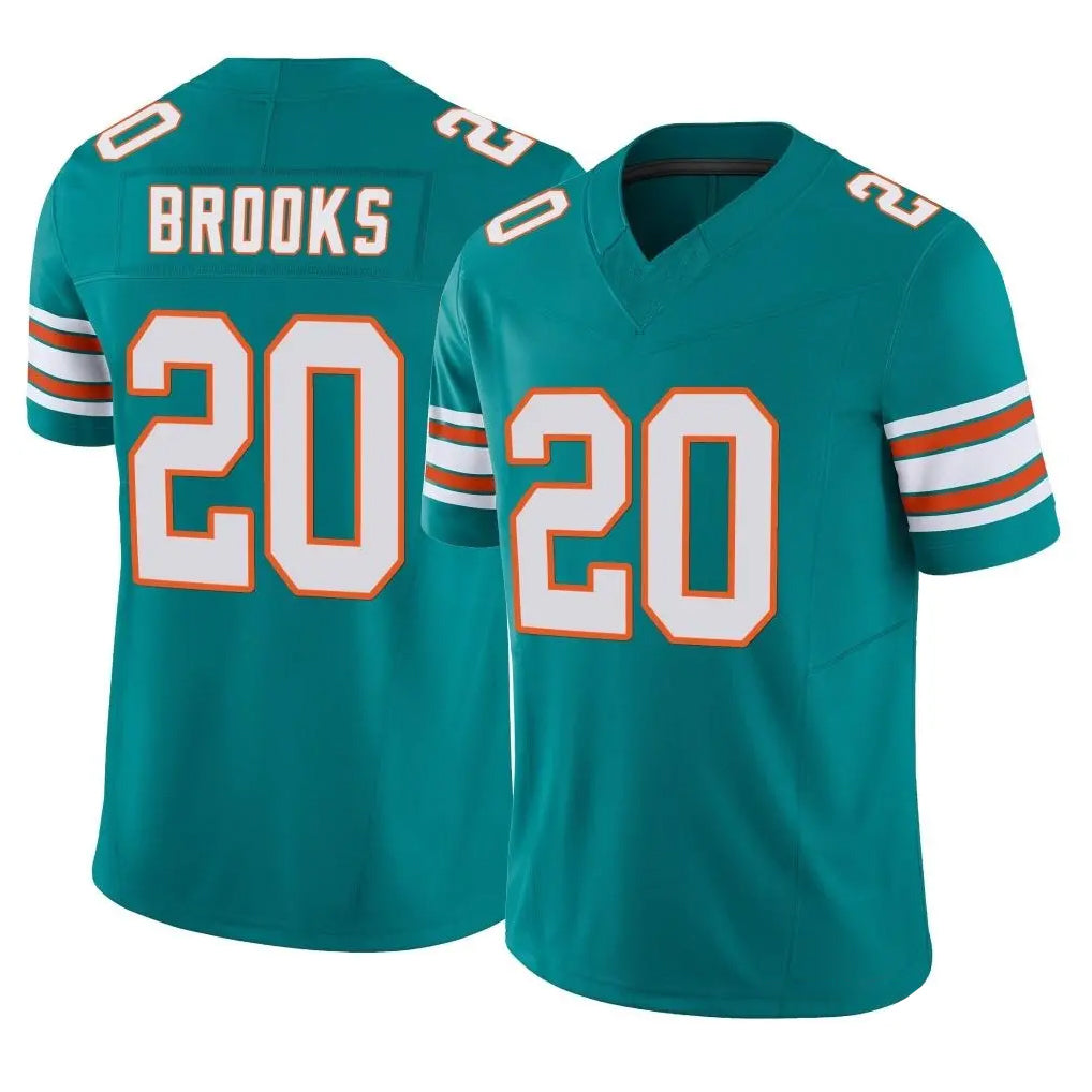 M.Dolphins #20 Jordyn Brooks Player Aqua Limited Alternate Vapor F.U.S.E. Home Game Odoa Stitched Jerseys