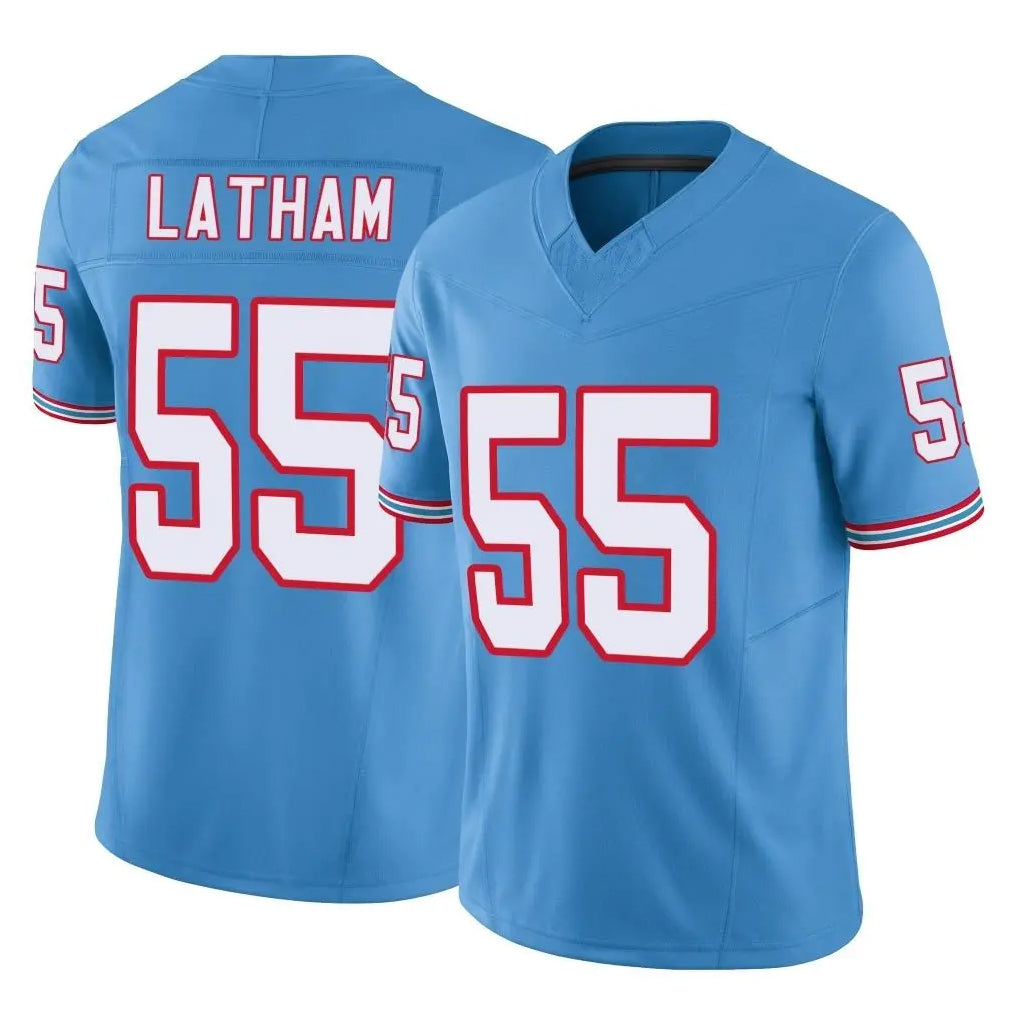 T.Titans #55 JC Latham Player Light Blue Limited Vapor F.U.S.E. Home Game Odoa Stitched Jerseys