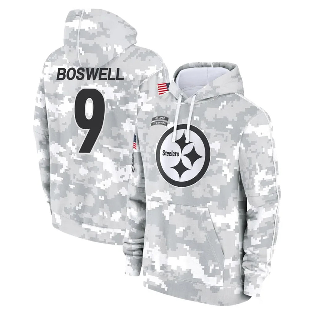 P.Steelers #9 Chris Boswell Player Arctic Camo Limited Salute to Service Pullover Hoodies Game Odoa Stitched Jerseys
