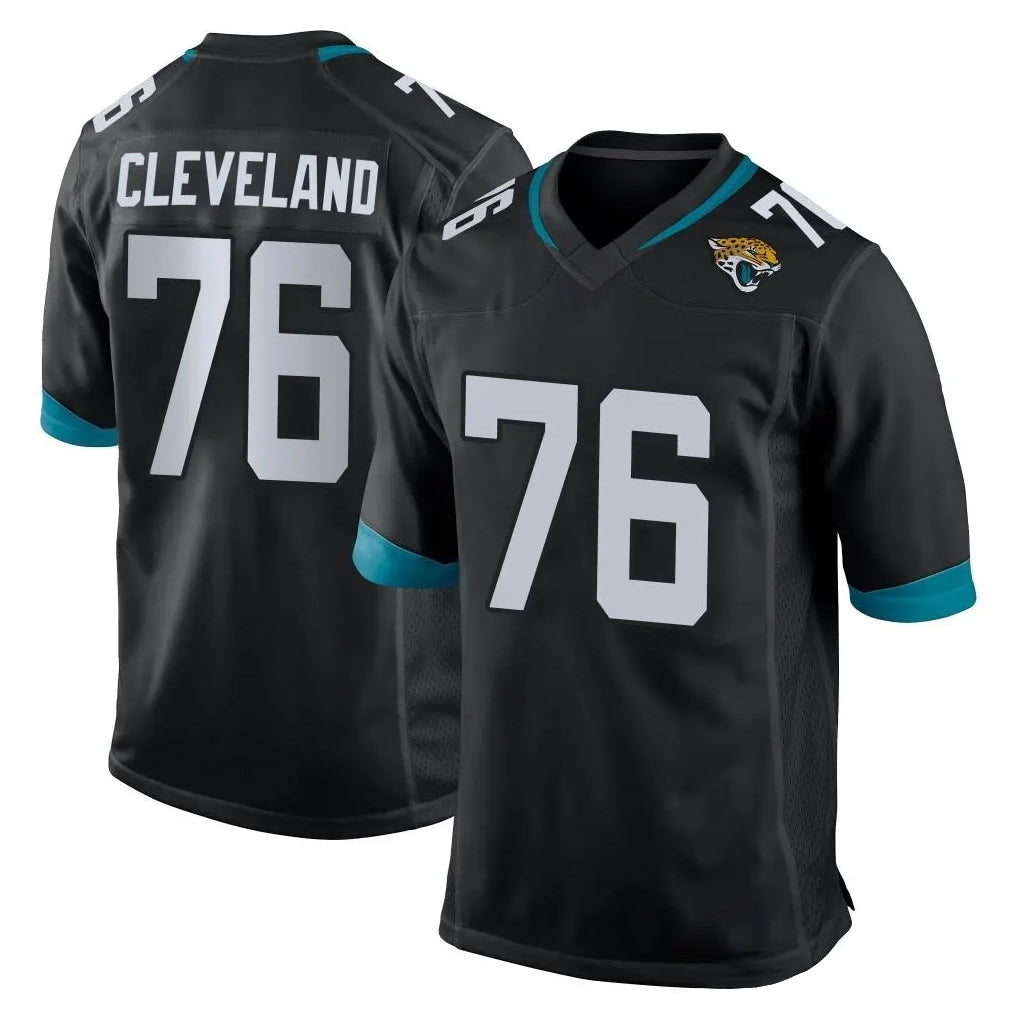 J.Jaguars #76 Ezra Cleveland Player Black Home Game Odoa Stitched Jerseys