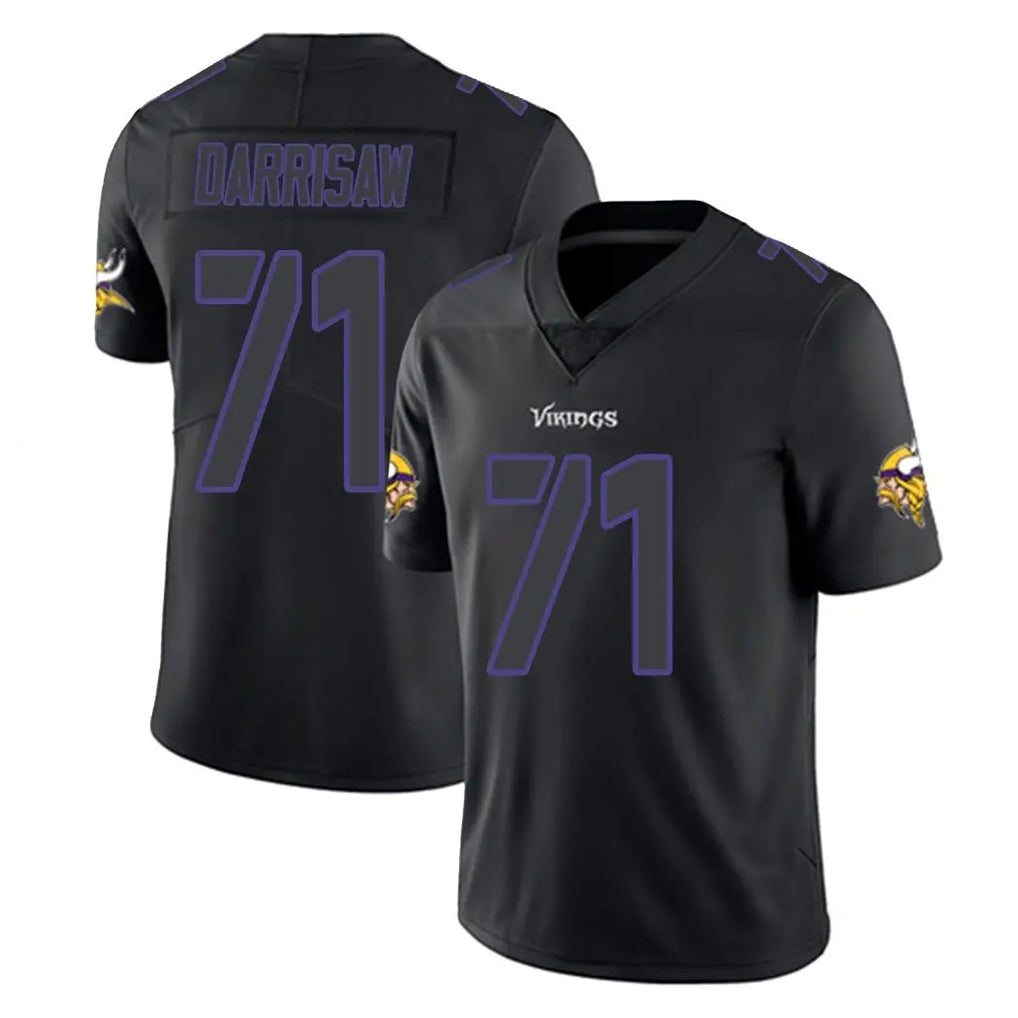 M.Vikings #71 Christian Darrisaw Player Black Impact LImited Home Game Odoa Stitched Jerseys