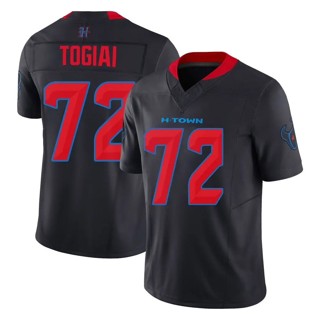 H.Texans #72 Tommy Togiai Player Navy Limited 2nd Alternate Vapor F.U.S.E. Home Game Odoa Stitched Jerseys