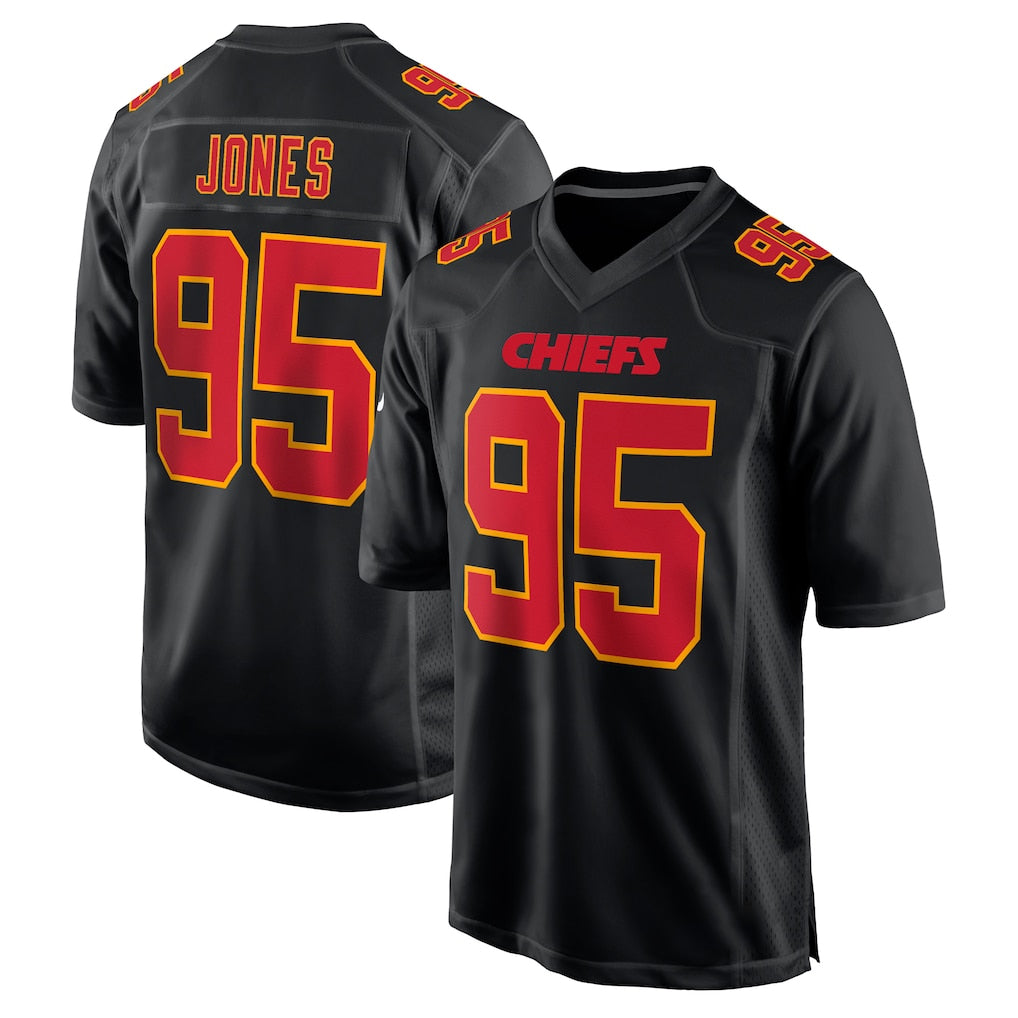 KC.Chiefs #95 Chris Jones Player Black Fashion Home Game Odoa Stitched Jerseys