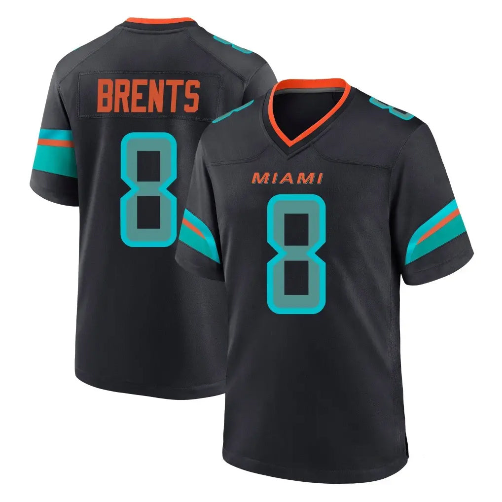 M.Dolphins #8 JuJu Brents Player Black Pitch Rivalries Collection Home Game Odoa Stitched Jerseys