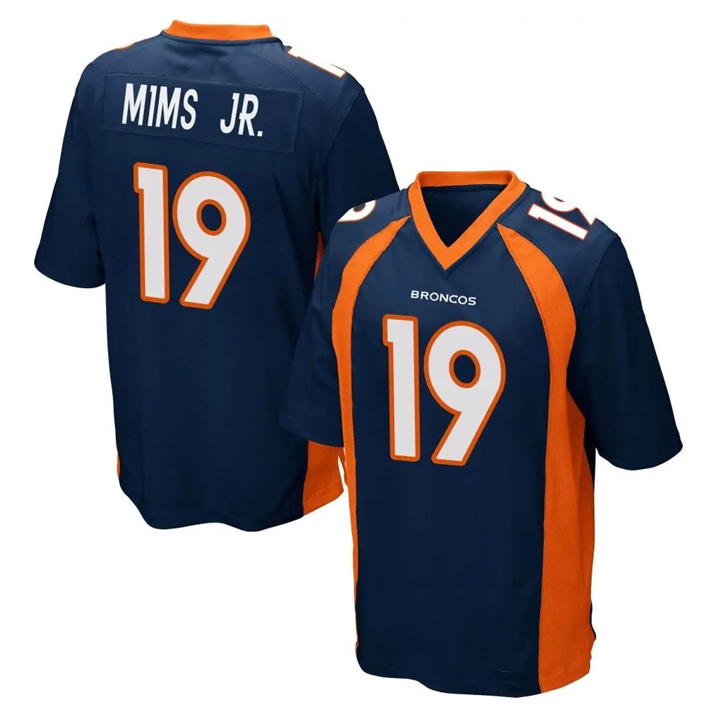 D.Broncos #19 Marvin Mims Jr. Player Navy Game Odoa Stitched Jerseys