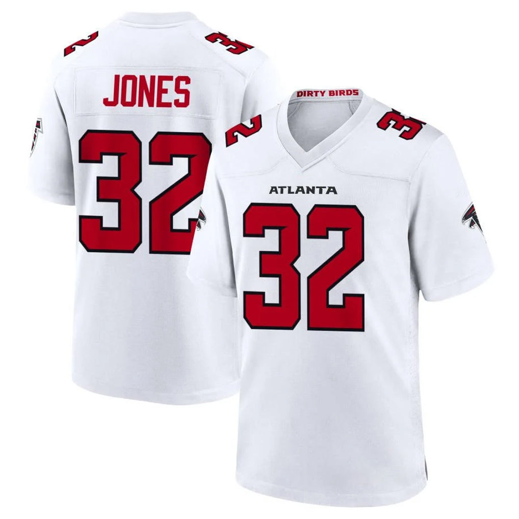 A.Falcons #32 Cash Jones Player White Team Color Home Game Odoa Stitched Jerseys