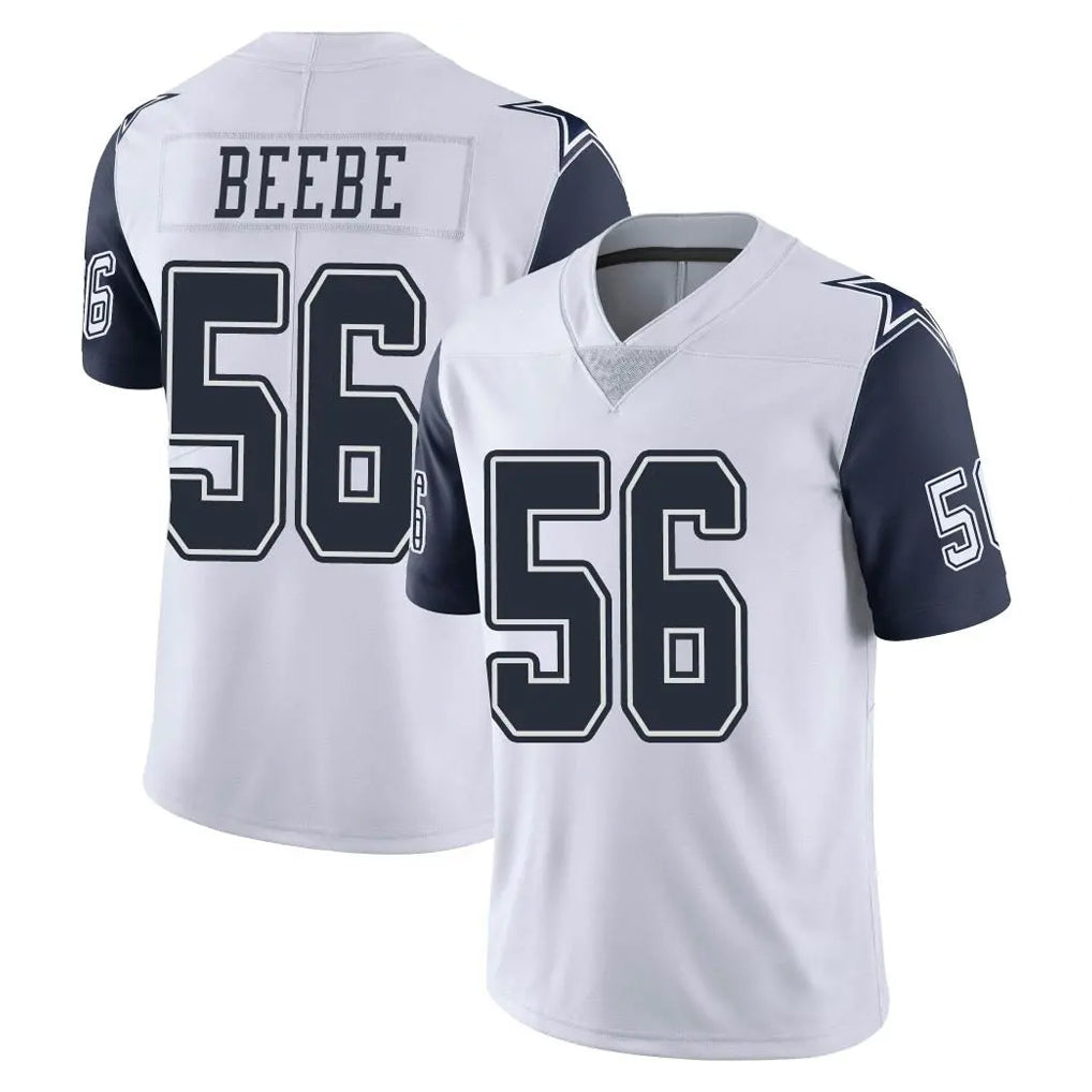 D.Cowboys #56 Cooper Beebe Player White-Navy Limited Color Rush Vapor Untouchable Home Game Odoa Stitched Jerseys