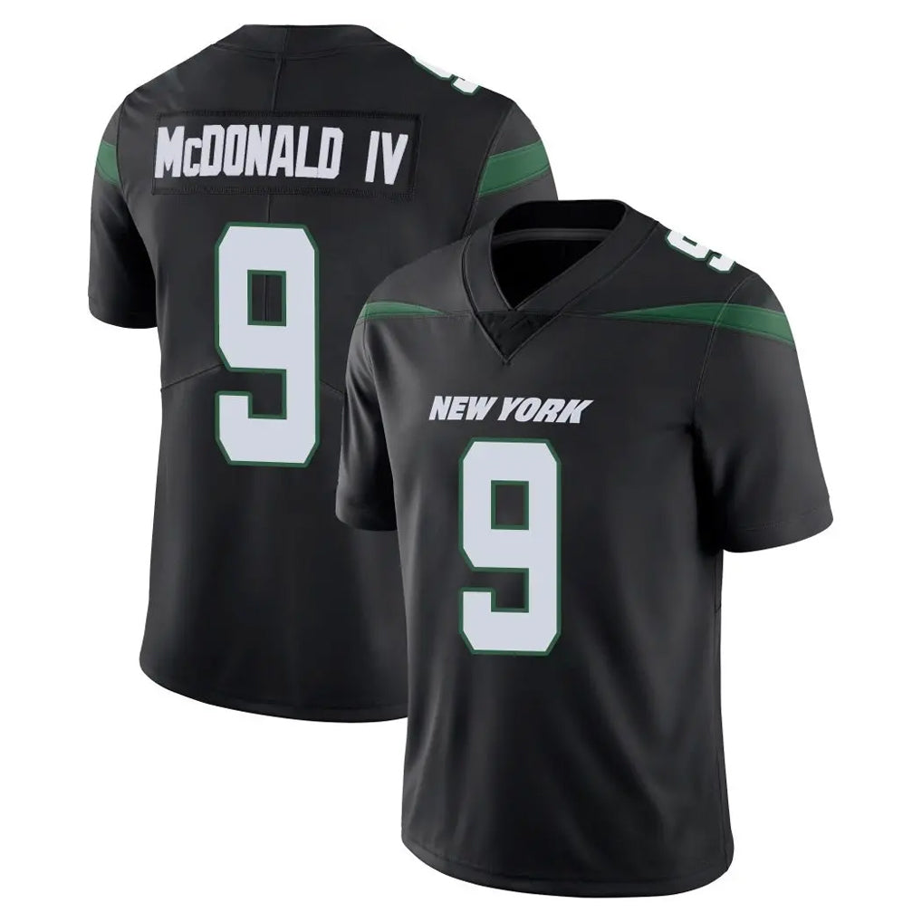 NY.Jets #9 Will McDonald IV Player Stealth Black Limited Vapor Home Game Odoa Stitched Jerseys