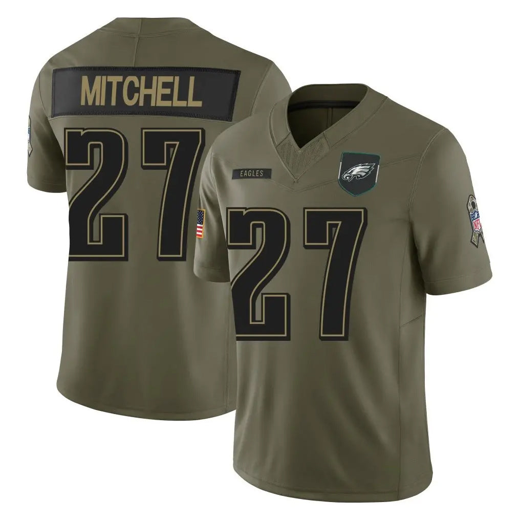 P.Eagles #27 Quinyon Mitchell Player Olive 2025 Salute To Service Limited Odoa Stitched Jerseys