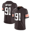 C.Browns #91 Alex Wright Player Brown Color Vapor Untouchable Limited Home Game Odoa Stitched Jerseys