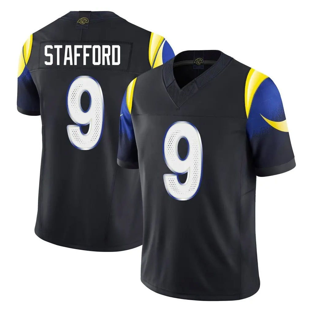 LA.Rams #9 Matthew Stafford Player Black Midnight Rivalries Collection Limited Home Game Odoa Stitched Jerseys