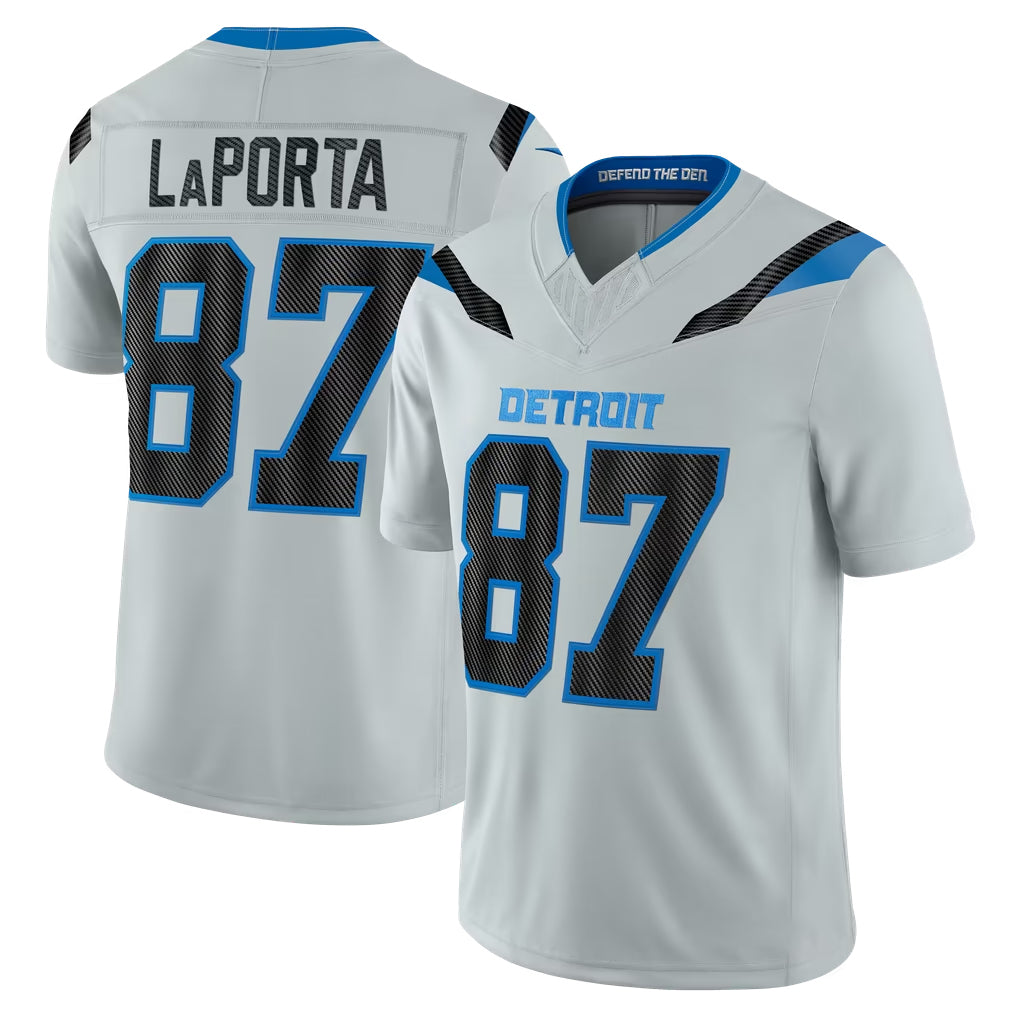 D.Lions #87 Sam LaPorta Player Silver Limited 2026 Rivalries Collection Home Game Odoa Stitched Jerseys