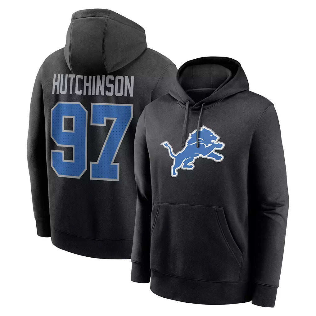 D.Lions #97 Aidan Hutchinson Player Black Pullover Hoodies Limited Game Odoa Stitched Jerseys