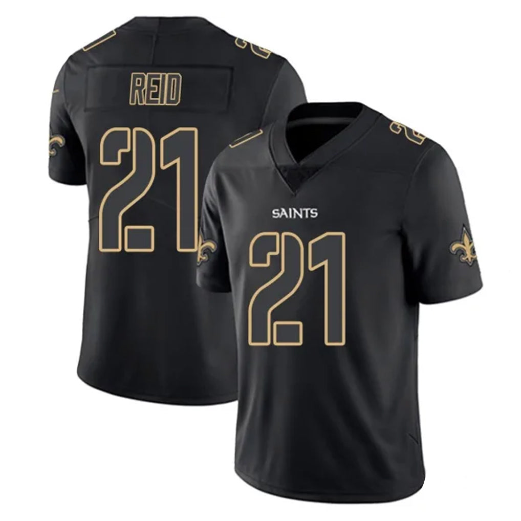 NO.Saints #21 Justin Reid Player Black Impact Limited Home Game Odoa Stitched Jerseys