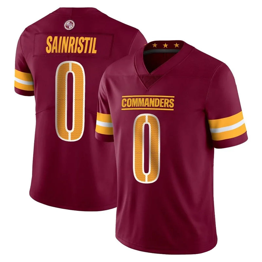 W.Commanders #0 Mike Sainristil Player Burgundy Limited Vapor Home Game Odoa Stitched Jerseys