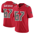 TB.Buccaneers #67 Luke Goedeke Player Red Limited Color Rush Home Game Odoa Stitched Jerseys