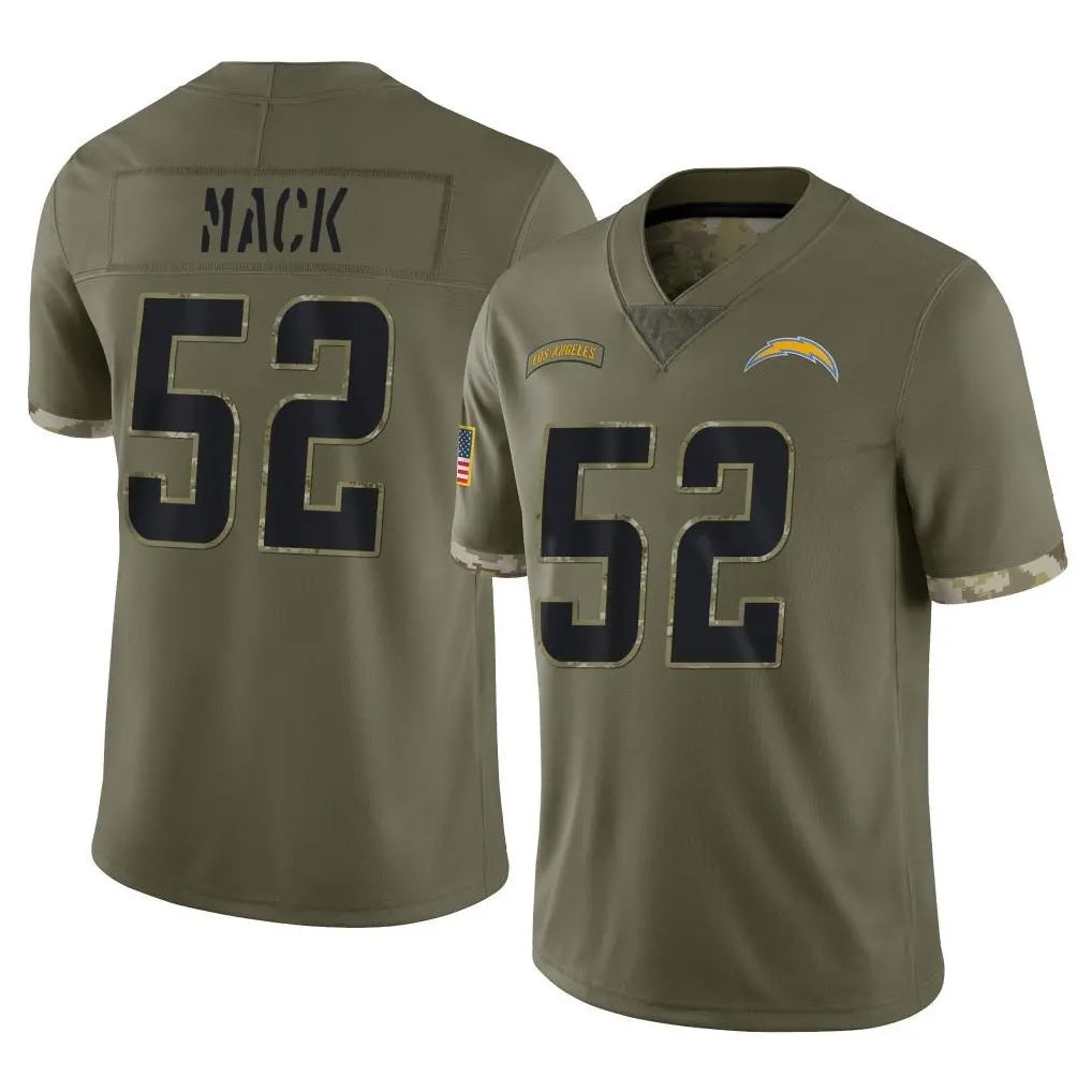 LA.Chargers #52 Khalil Mack Player Olive Salute To Service Limited Odoa Stitched Jerseys