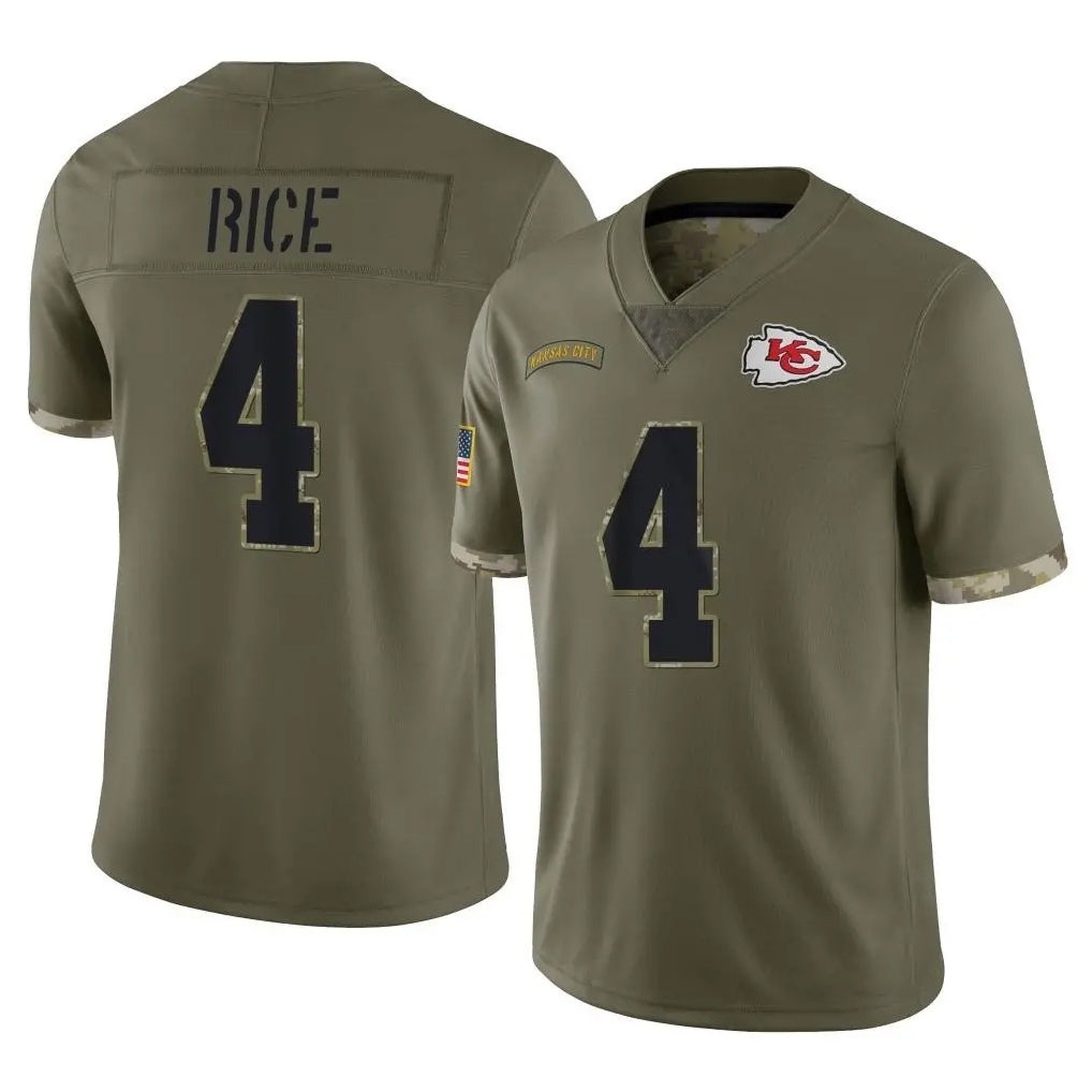 KC.Chiefs #4 Rashee Rice Player Olive Salute To Service Limited Stitched Jerseys