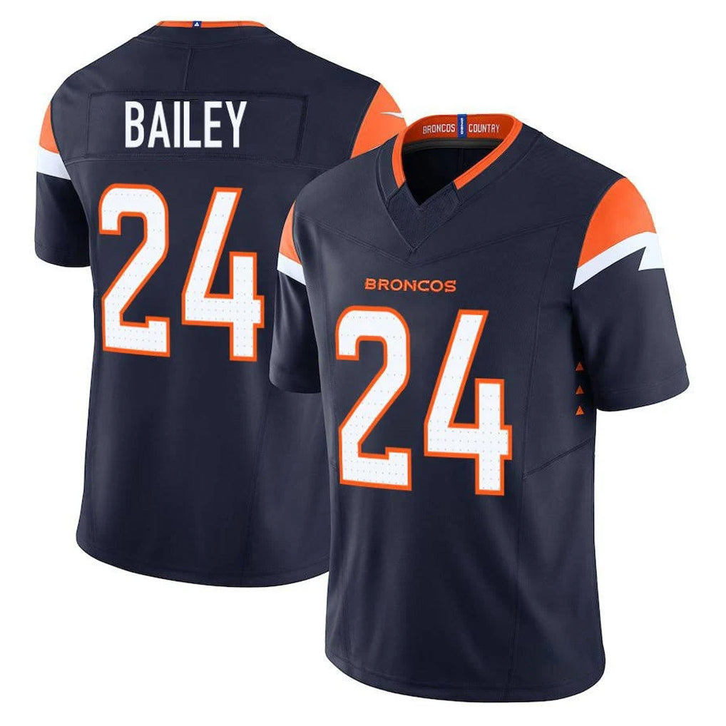 D.Broncos #24 Champ Bailey Player Navy Limited Vapor F.U.S.E. Home Game Odoa Stitched Jerseys
