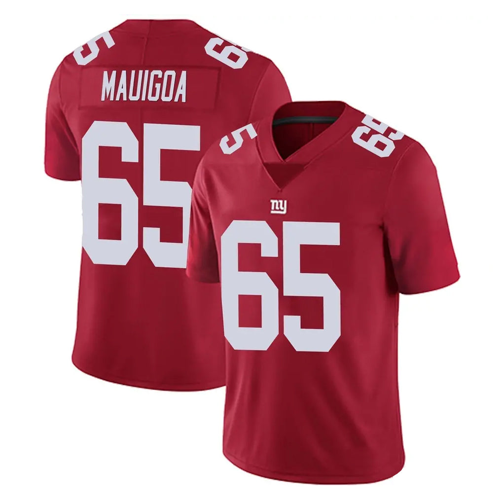 NY.Giants #65 Francis Mauigoa Player Red Limited Vapor Untouchable Home Game Odoa Stitched Jerseys