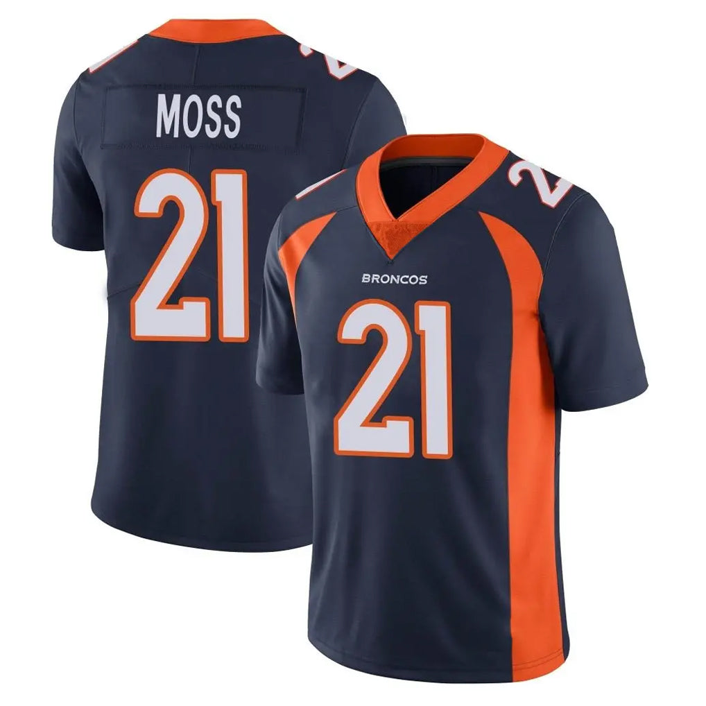 D.Broncos #21 Riley Moss Player Navy Vapor Untouchable Limited Game Odoa Stitched Jerseys