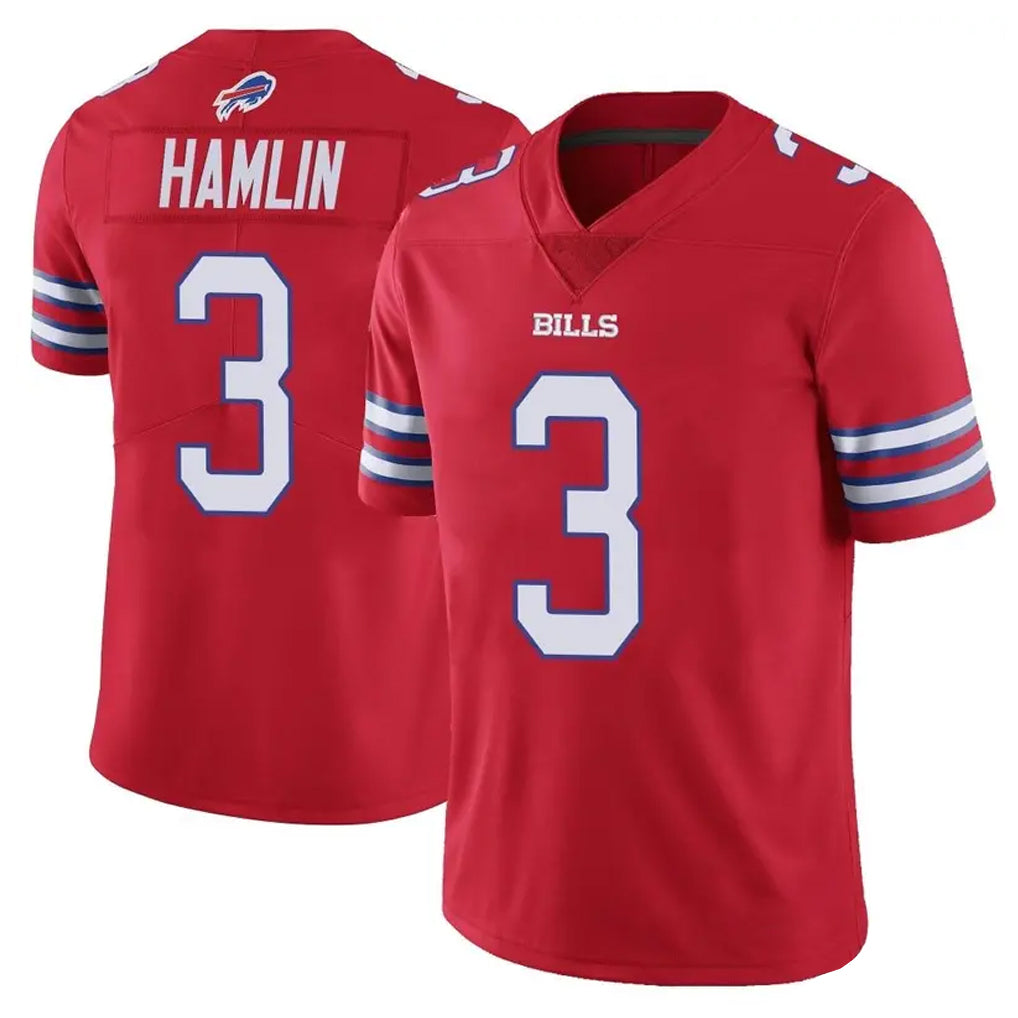 B.Bills #3 Damar Hamlin Player Red Vapor Untouchable Limited Odoa Stitched Jerseys