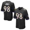 B.Ravens #98 Travis Jones Player Black Home Game Odoa Stitched Jerseys