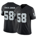 LV.Raiders #58 Jackson Powers-Johnson Player Black Limited Vapor F.U.S.E. Home Game Odoa Stitched Jerseys