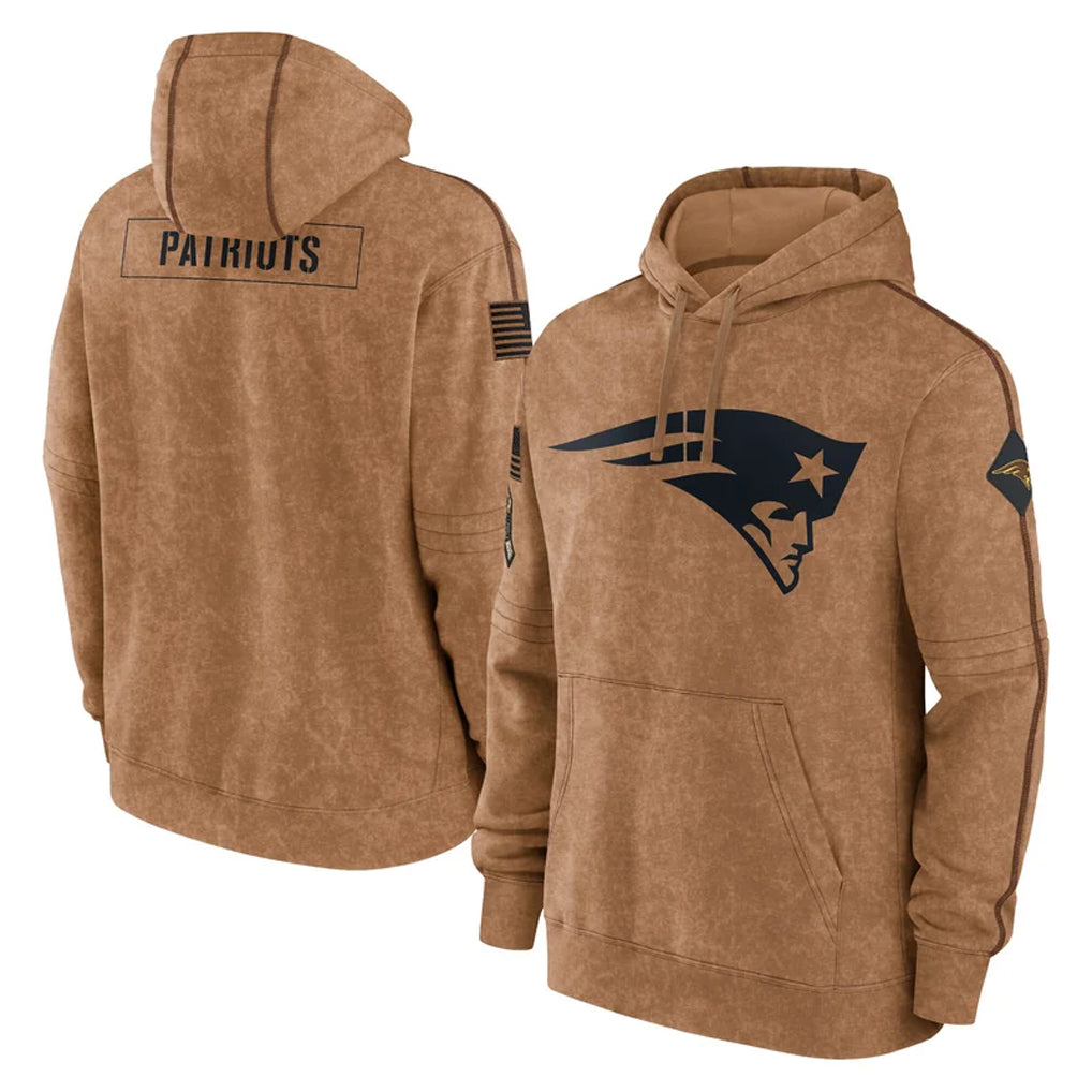 NE.Patriots ## Patriots Blank Player Brown Salute to Service Pullover Hoodies Limited Game Odoa Stitched Jerseys