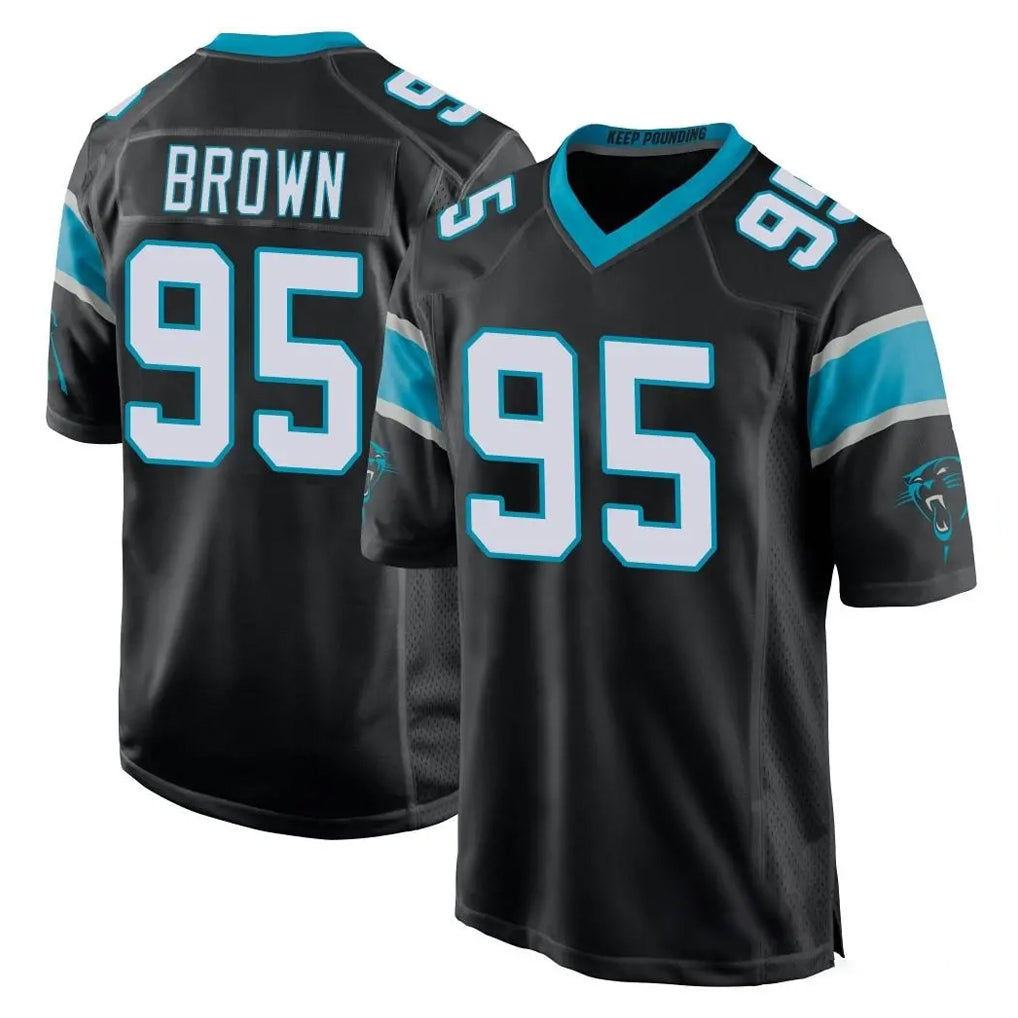 C.Panthers #95 Derrick Brown Player Black Game Odoa Stitched Jerseys