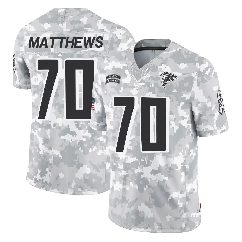 A.Falcons #70 Jake Matthews Player Arctic Camo Salute to Service Limited Odoa Stitched Jerseys
