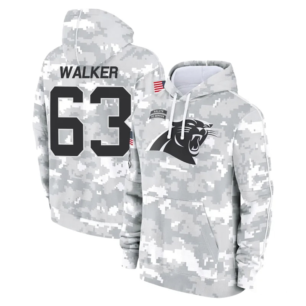 C.Panthers #63 Rasheed Walker Player Arctic Camo Salute to Service Pullover Hoodies Limited Game Odoa Stitched Jerseys