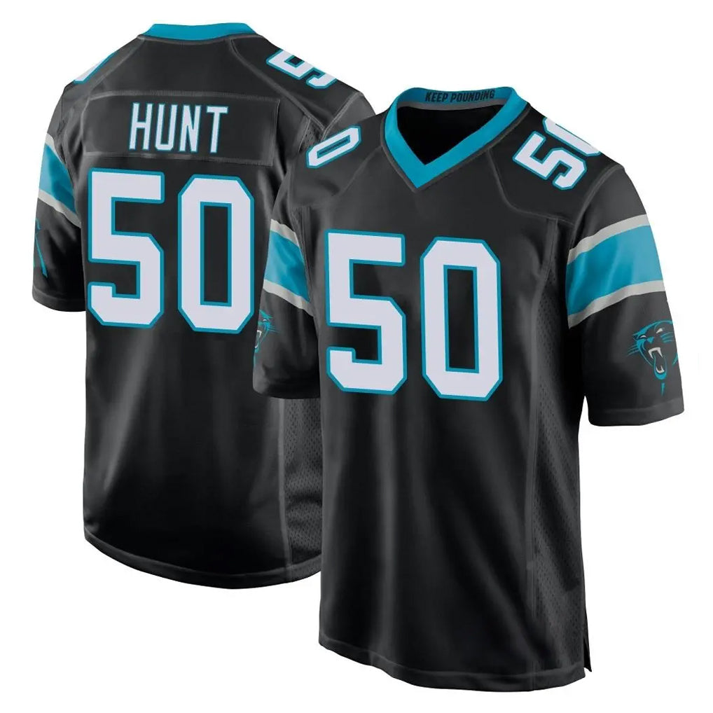 C.Panthers #50 Robert Hunt Player Black Game Odoa Stitched Jerseys
