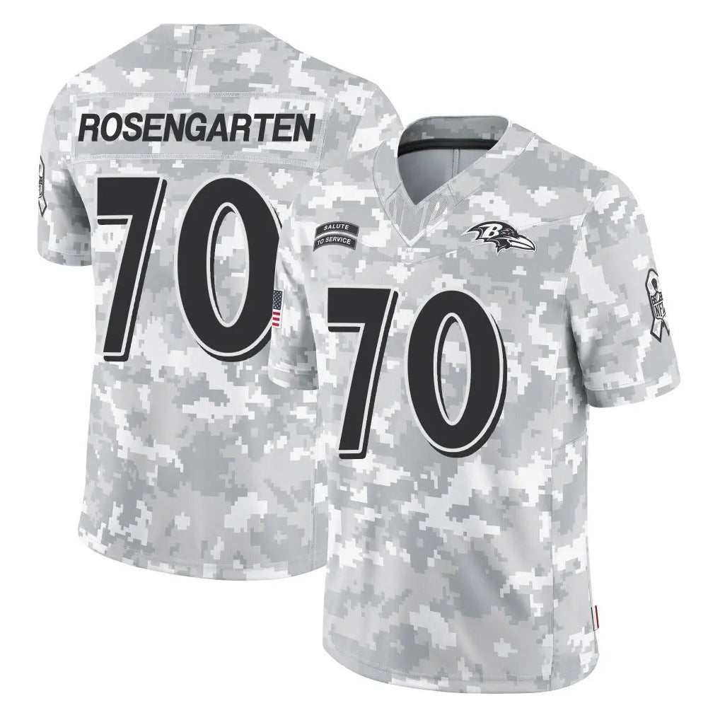 B.Ravens #70 Roger Rosengarten Player Arctic Camo Salute to Service Limited Odoa Stitched Jerseys