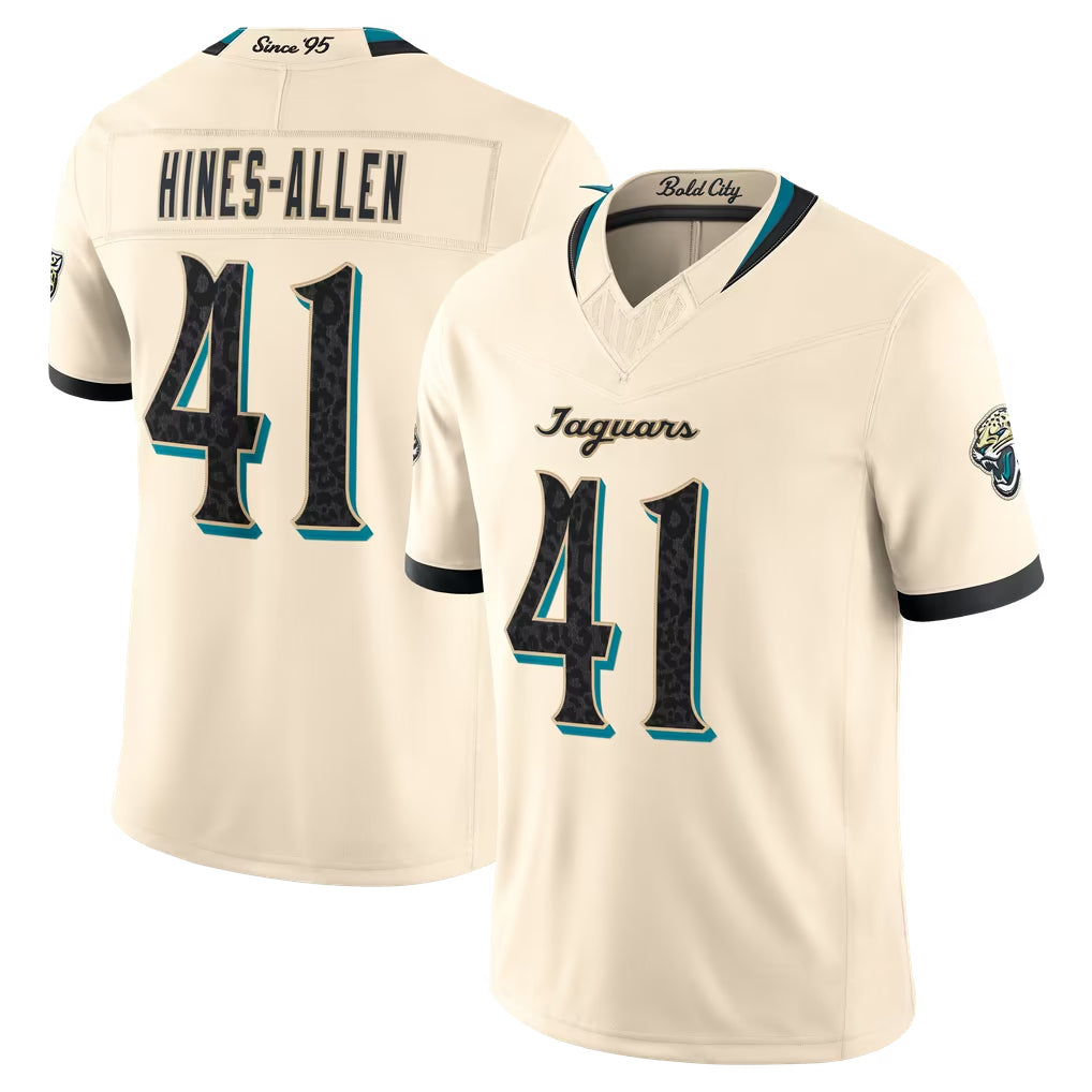 J.Jaguars #41 Josh Hines-Allen Player Natural Limited 2026 Rivalries Collection Game Odoa Stitched Jerseys