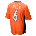 Odoa D.Broncos #6 P.J. Locke Orange Game Player Jersey