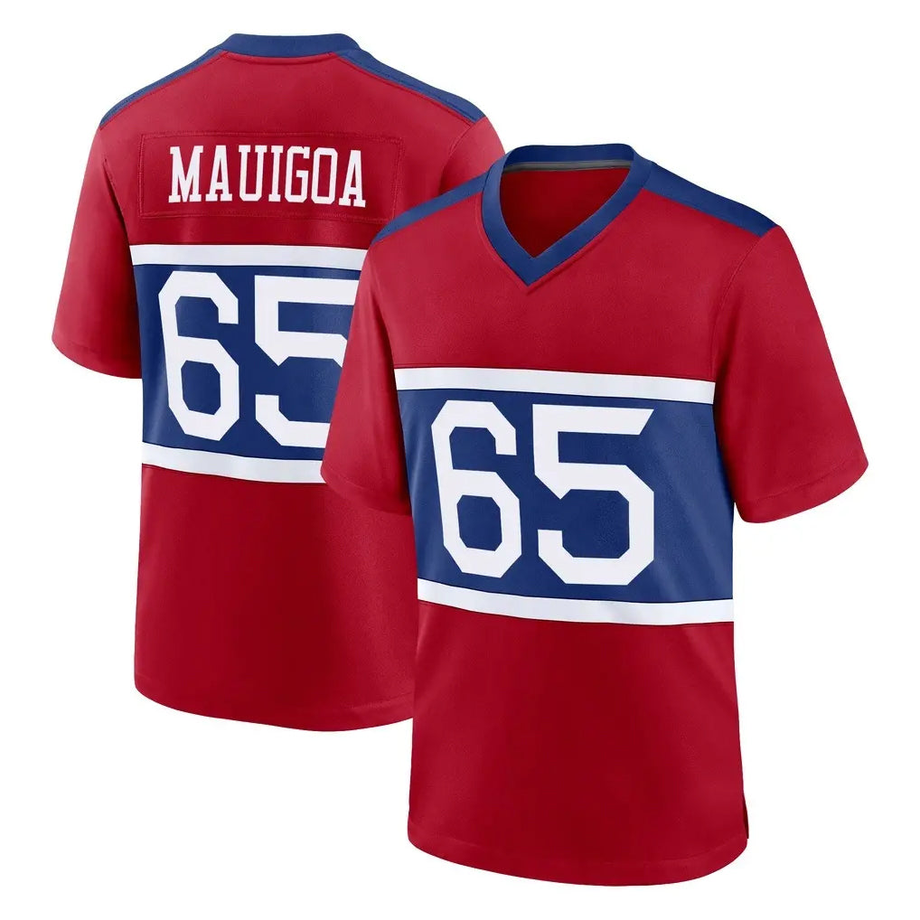 NY.Giants #65 Francis Mauigoa Player Red Century Home Game Odoa Stitched Jerseys