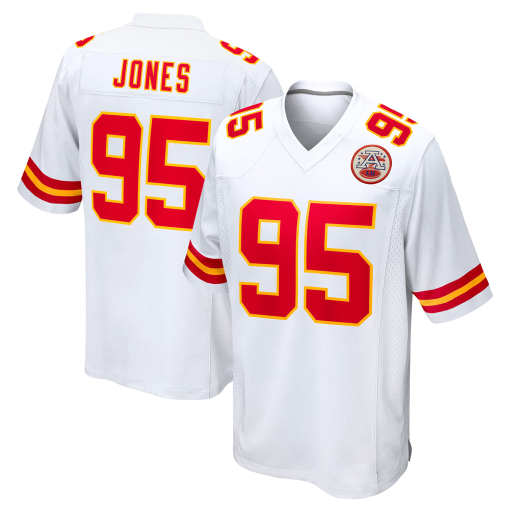 KC.Chiefs #95 Chris Jones Player White Home Game Odoa Stitched Jerseys