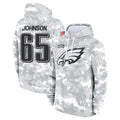 P.Eagles #65 Lane Johnson Player Arctic Camo Salute to Service Pullover Hoodies Limited Game Odoa Stitched Jerseys