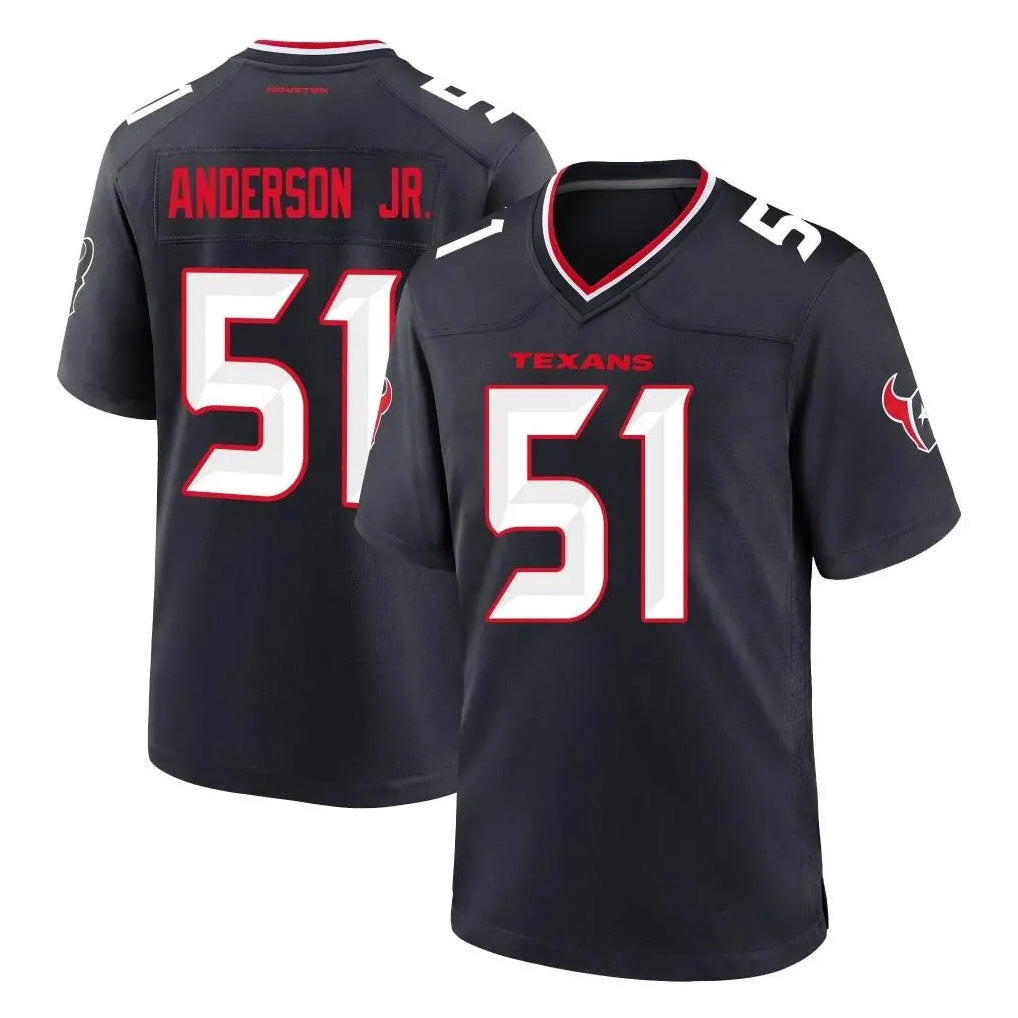 H.Texans #51 Will Anderson Jr. Player Navy Team Home Game Odoa Stitched Jerseys