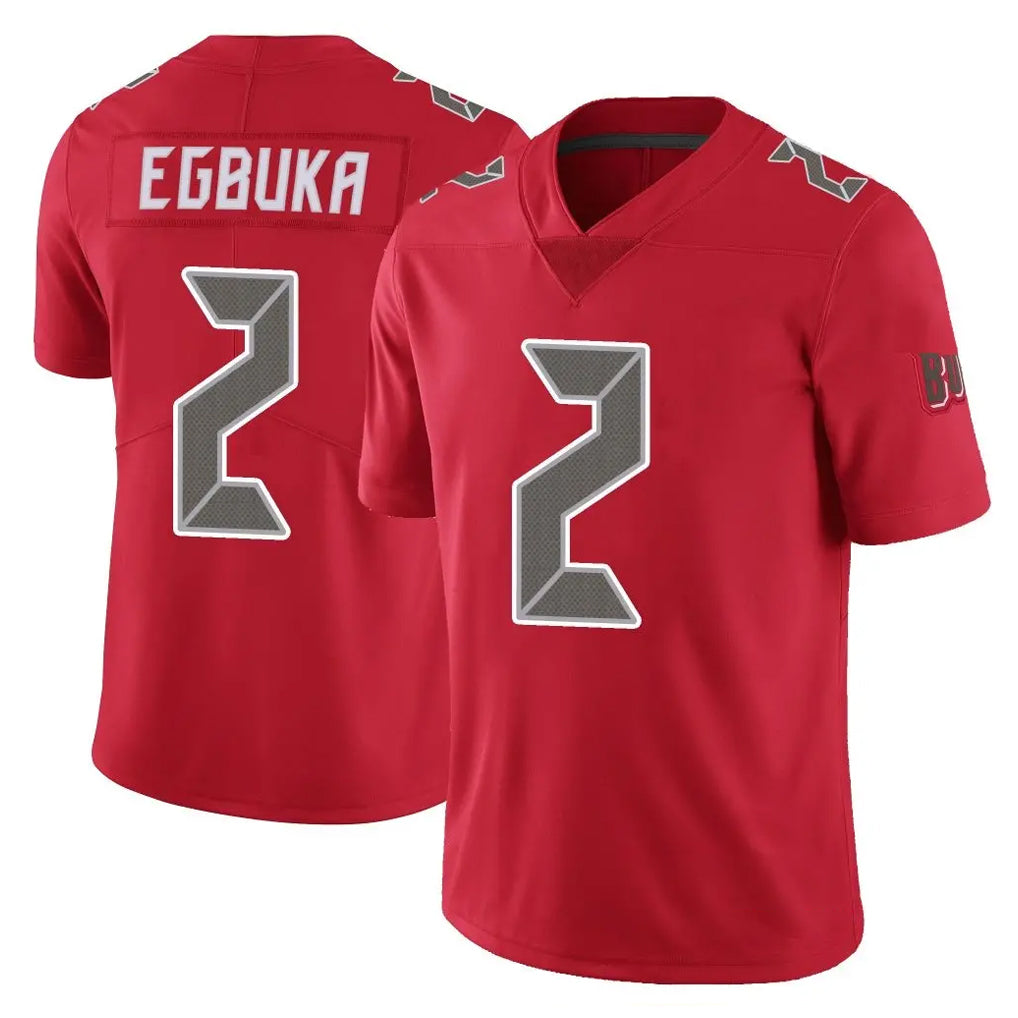 TB.Buccaneers #2 Emeka Egbuka Player Red Limited Color Rush Home Game Odoa Stitched Jerseys