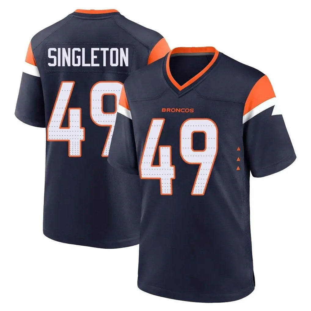 D.Broncos #49 Alex Singleton Player Navy Home Game Odoa Stitched Jerseys
