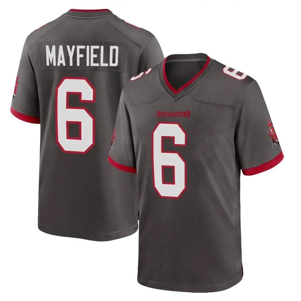 TB.Buccaneers #6 Baker Mayfield Player Pewter Alternate Home Game Odoa Stitched Jerseys