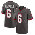 TB.Buccaneers #6 Baker Mayfield Player Pewter Alternate Home Game Odoa Stitched Jerseys