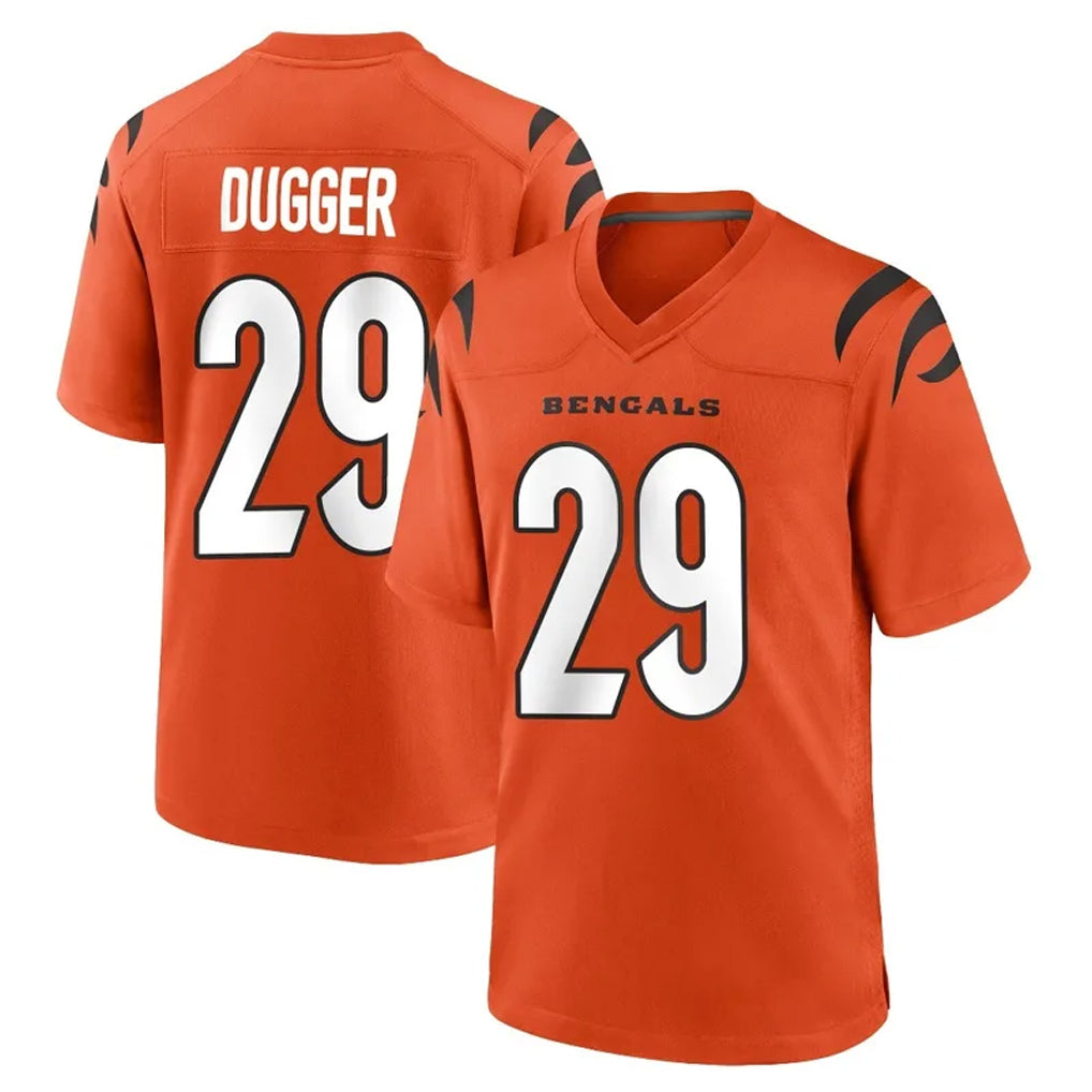 C.Bengals #29 Kyle Dugger Player Orange Home Game Odoa Stitched Jerseys