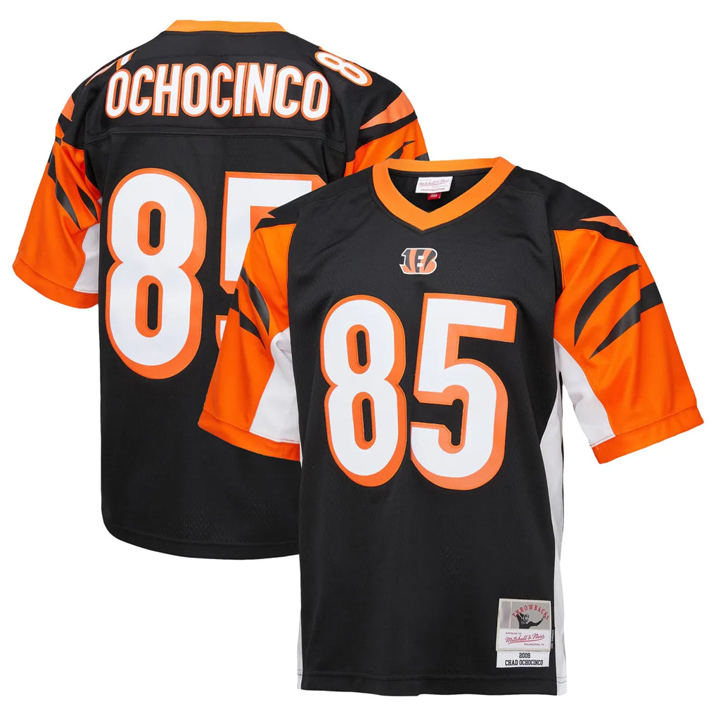C.Bengals #85 Chad Johnson Player Black Mitchell & Ness Replica Odoa Stitched Jerseys
